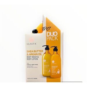 Luseta Shea Butter & Argan Oil Body Wash & Body Lotion Set – 33.8 fl oz (each)